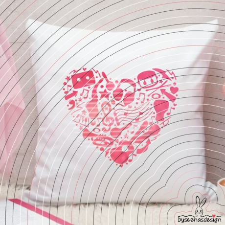 Musik Herz Plotterdatei SVG DXF