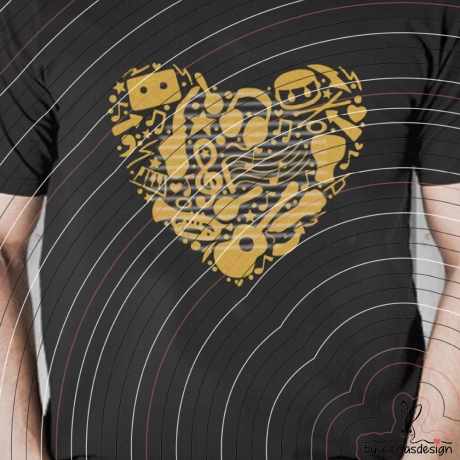 Musik Herz Plotterdatei SVG DXF