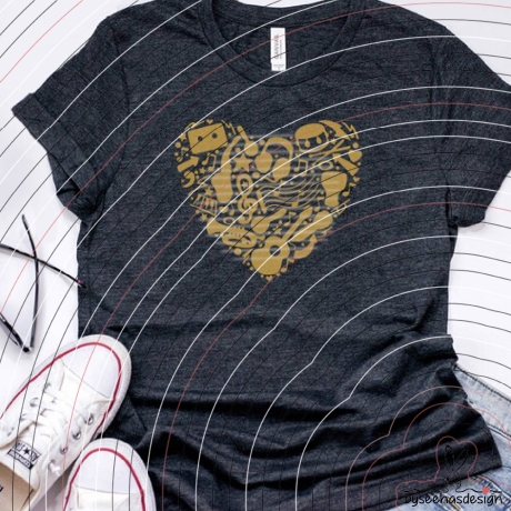 Musik Herz Plotterdatei SVG DXF