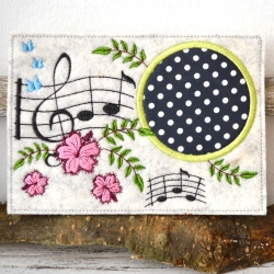Stickdatei MugRug Musik 13x18cm und 13x20cm Stickdatei MugRug Musik 13x18cm und 13x20cm