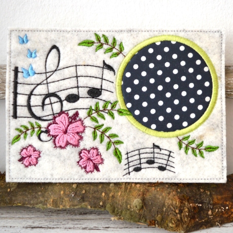 Stickdatei MugRug Musik 13x18cm und 13x20cm