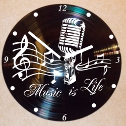 Schallplattenuhr Wanduhr Music is Life