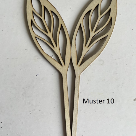 Hasenohren m. Mustern aus gelasertem Holz fürTöpfe/Blumensträuße 