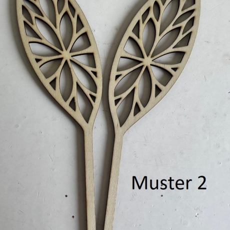 Hasenohren m. Mustern aus gelasertem Holz fürTöpfe/Blumensträuße 