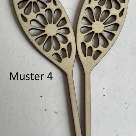 Hasenohren m. Mustern aus gelasertem Holz fürTöpfe/Blumensträuße 