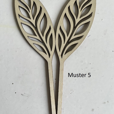 Hasenohren m. Mustern aus gelasertem Holz fürTöpfe/Blumensträuße 