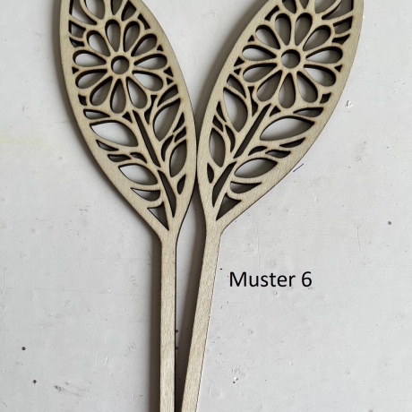 Hasenohren m. Mustern aus gelasertem Holz fürTöpfe/Blumensträuße 