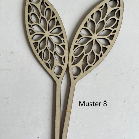 Hasenohren m. Mustern aus gelasertem Holz fürTöpfe/Blumensträuße 