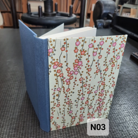 Notizbuch, ca. A6, blanko, handgemacht, Chiyogamipapier, Gewebe