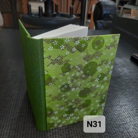 Notizbuch, ca. A6, blanko, handgemacht, Chiyogamipapier, Gewebe