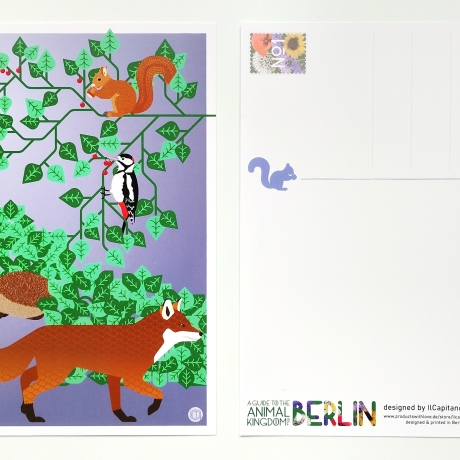 Postkarte A5 Animal Guide #1 Berlin Grafikdesign Urban Natur Tier
