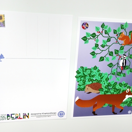 Postkarte A5 Animal Guide #1 Berlin Grafikdesign Urban Natur Tier