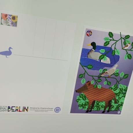 Postkarte A5 Animal Guide #2 Berlin Grafikdesign Urban Natur Tier