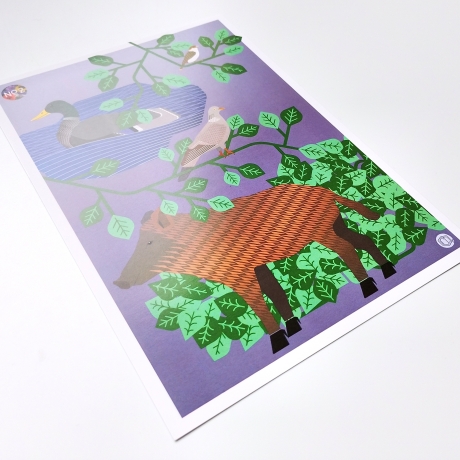 Postkarte A5 Animal Guide #2 Berlin Grafikdesign Urban Natur Tier