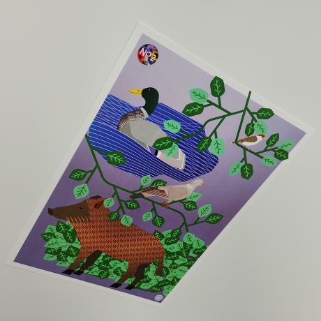 Postkarte A5 Animal Guide #2 Berlin Grafikdesign Urban Natur Tier