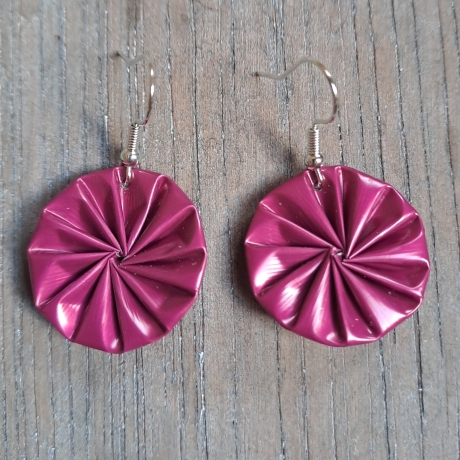 Ohrringe aus Kaffeekapseln, pink, Upcycling