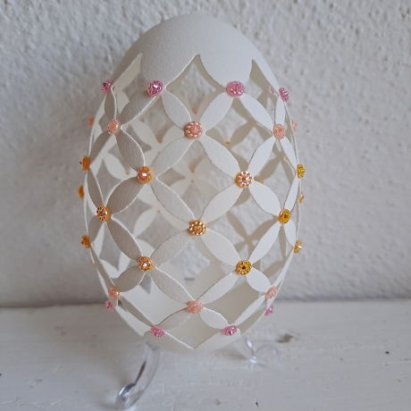 Osterei Ei Gänseei Ostern Handarbeit Unikat Kunsthandwerk