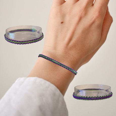 Makremee-Armband Lila/Grün