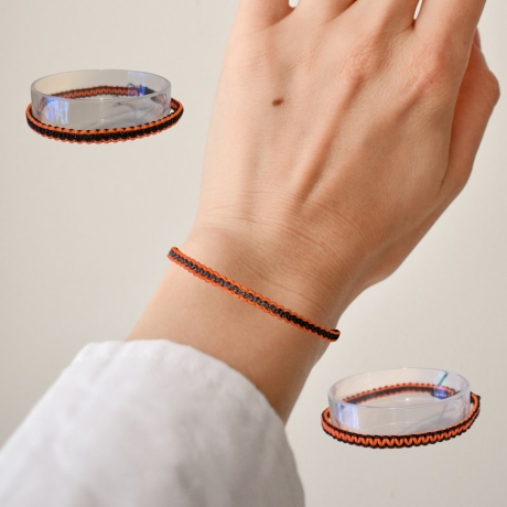 Makramee-Armband Orange/Schwarz