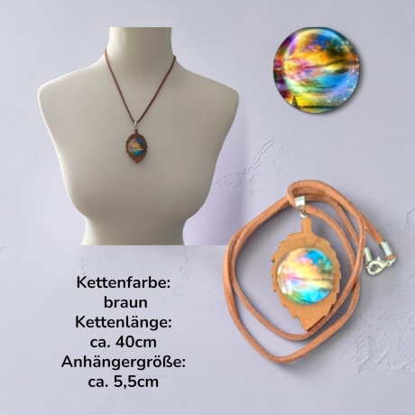 Kette mit Anhänger Blatt-Form