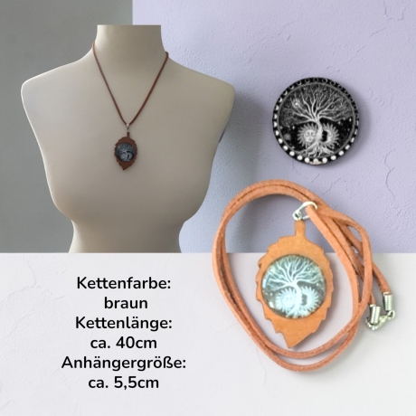 Kette mit Anhänger Blatt-Form