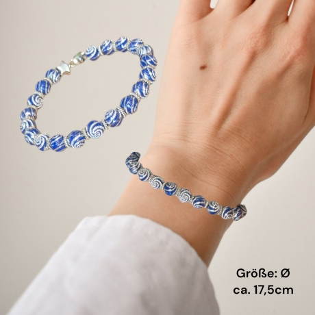 Perlenarmband Blau