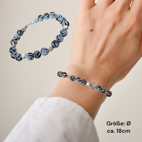 Perlenarmband Schwarz