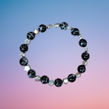 Perlenarmband Schwarz