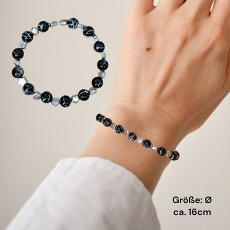 Perlenarmband Schwarz