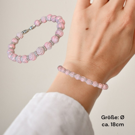 Perlenarmband Rosa
