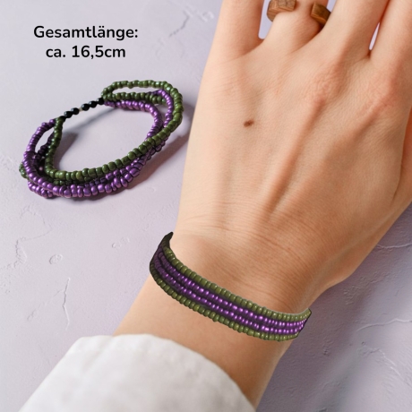 Elastisches Perlenarmband 4 Reihen
