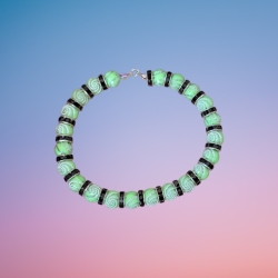 Perlenarmband Schwarz Grün