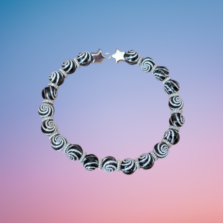 Perlenarmband Schwarz