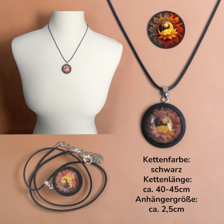 Kette Holzanhänger mit Motivstein