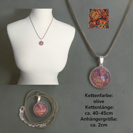 Kette Edelstahlanhänger mit Motivstein