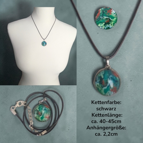 Kette Edelstahlanhänger mit Motivstein