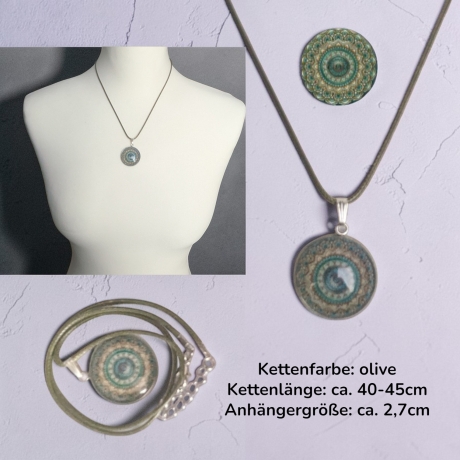 Kette Edelstahlanhänger mit Motivstein