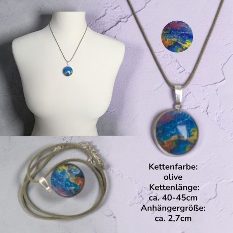 Kette Edelstahlanhänger mit Motivstein