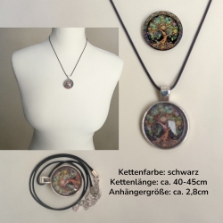 Kette Edelstahlanhänger mit Motivstein