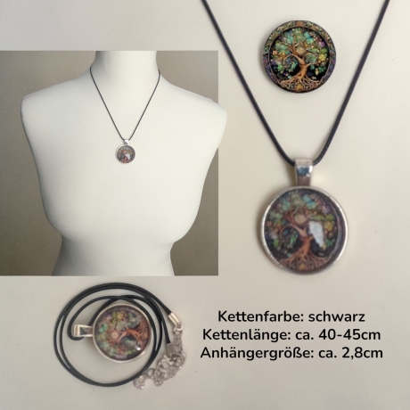 Kette Edelstahlanhänger mit Motivstein