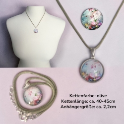 Kette Edelstahlanhänger mit Motivstein