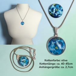 Kette Edelstahlanhänger mit Motivstein