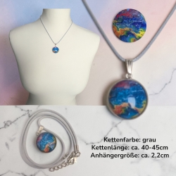 Kette Edelstahlanhänger mit Motivstein