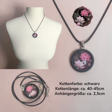 Kette Holzanhänger mit Motivstein