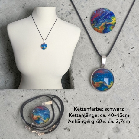 Kette Edelstahlanhänger mit Motivstein