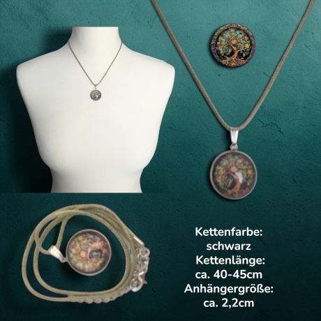 Kette Edelstahlanhänger mit Motivstein