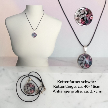 Kette Edelstahlanhänger mit Motivstein