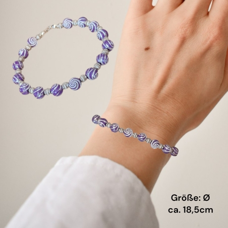 Perlenarmband Lila