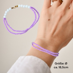 Elastisches Perlenarmband 2 Reihen