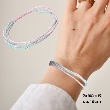 Elastisches Perlenarmband 4 Reihen